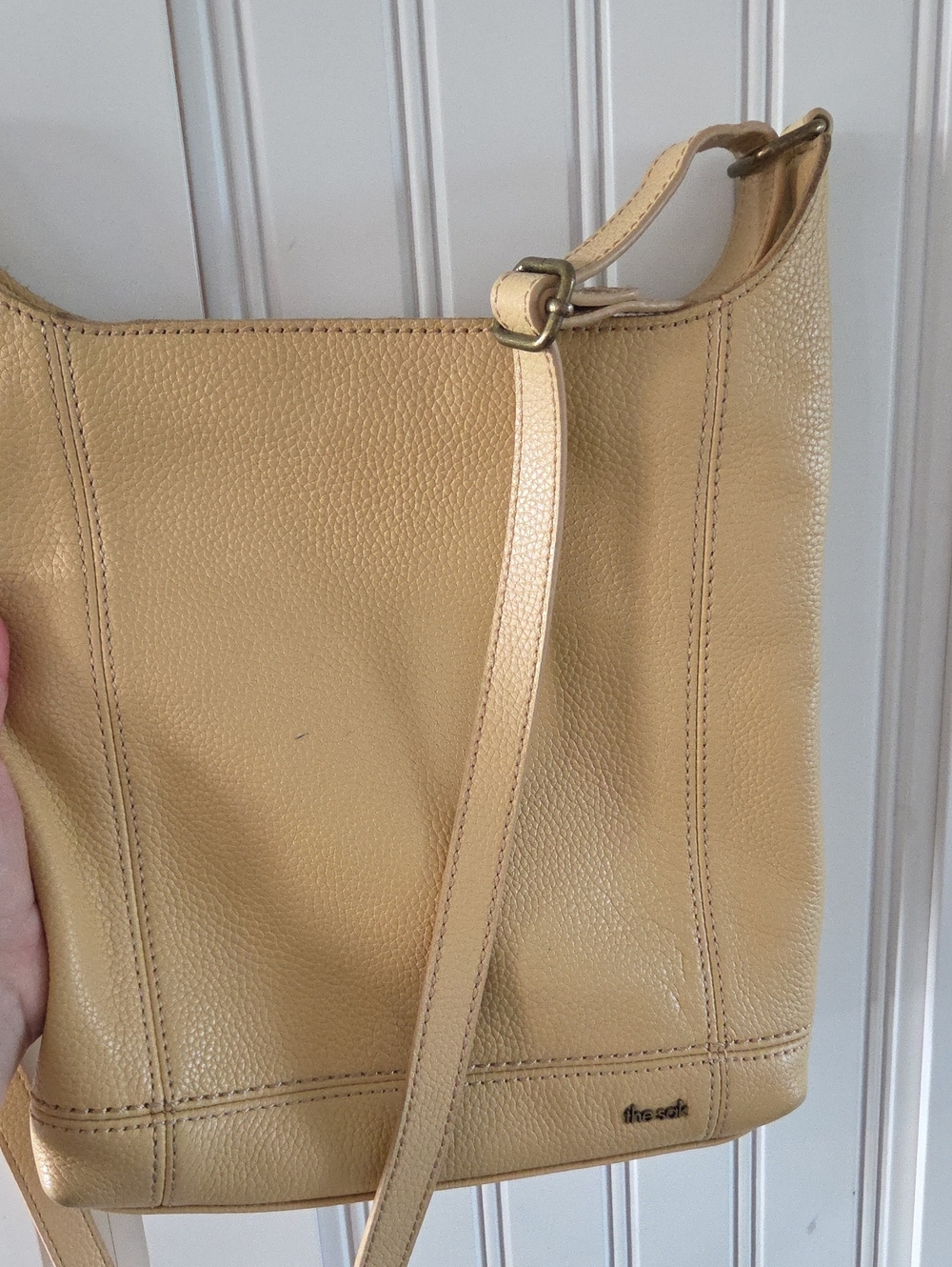 The Sak Leather Crossbody Bag Cream/Yellow